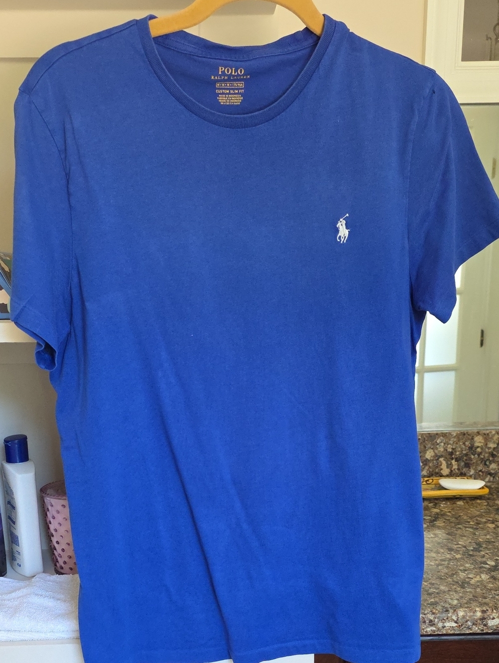 Men's Polo Short Sleeve Slim Fit Size Medium Royal Blue